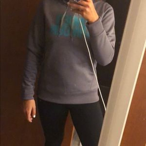 grey and blue under armour hoodie